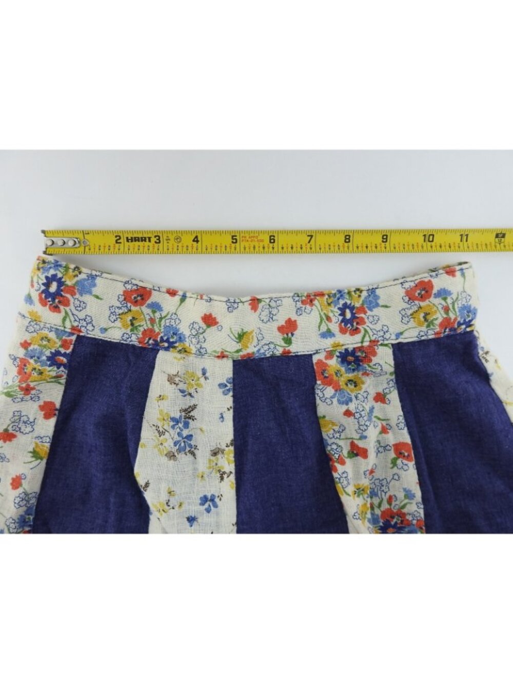 Vintage Women's ArtBro Size 9 Patchwork Dress Skirt Set Floral Denim 70s LS - Picture 8 of 16
